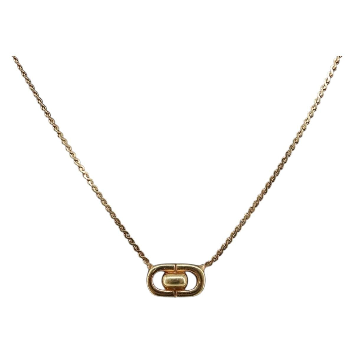 Christian Dior Necklace metal Gold Auth 205475