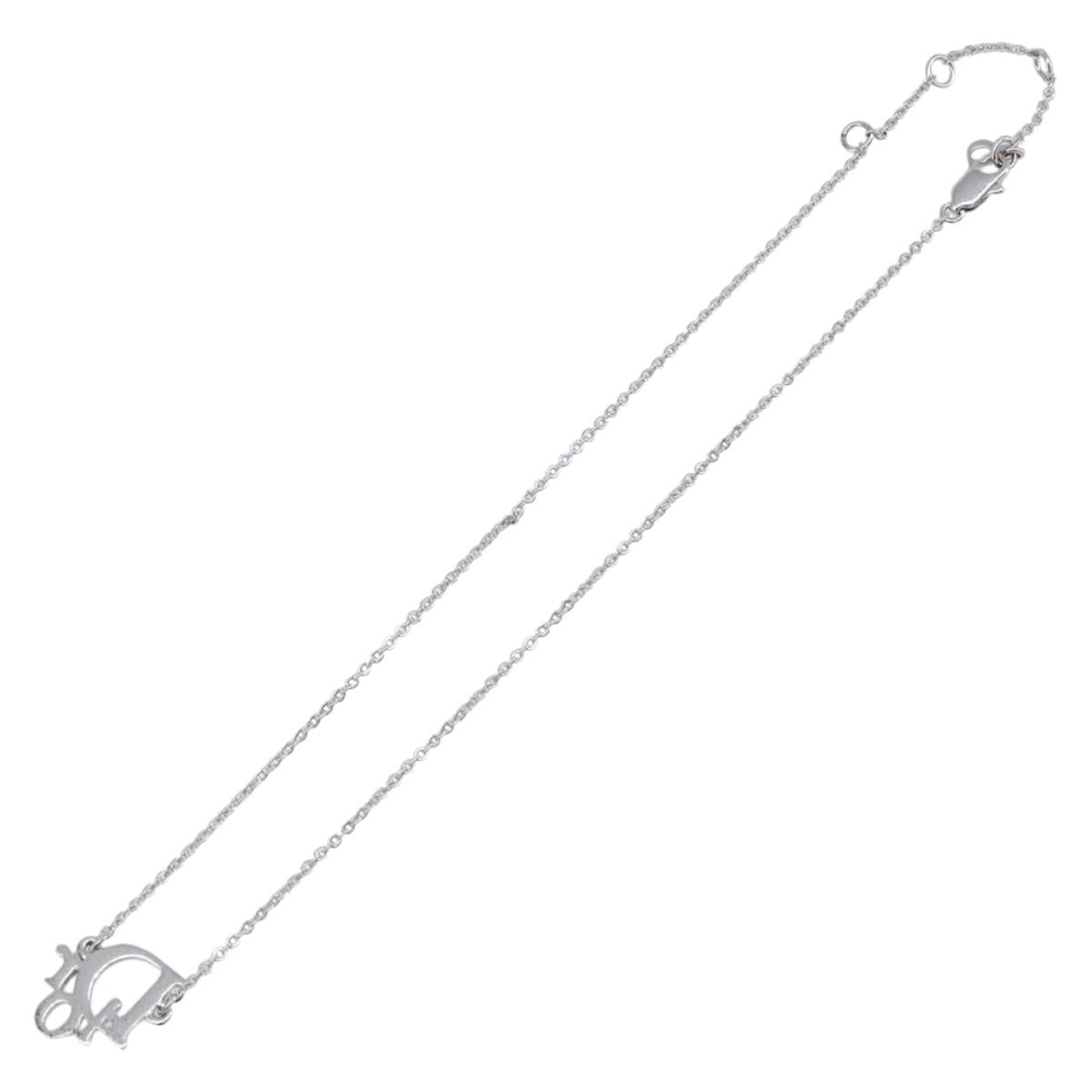 Christian Dior Necklace metal Silver Auth 205482M