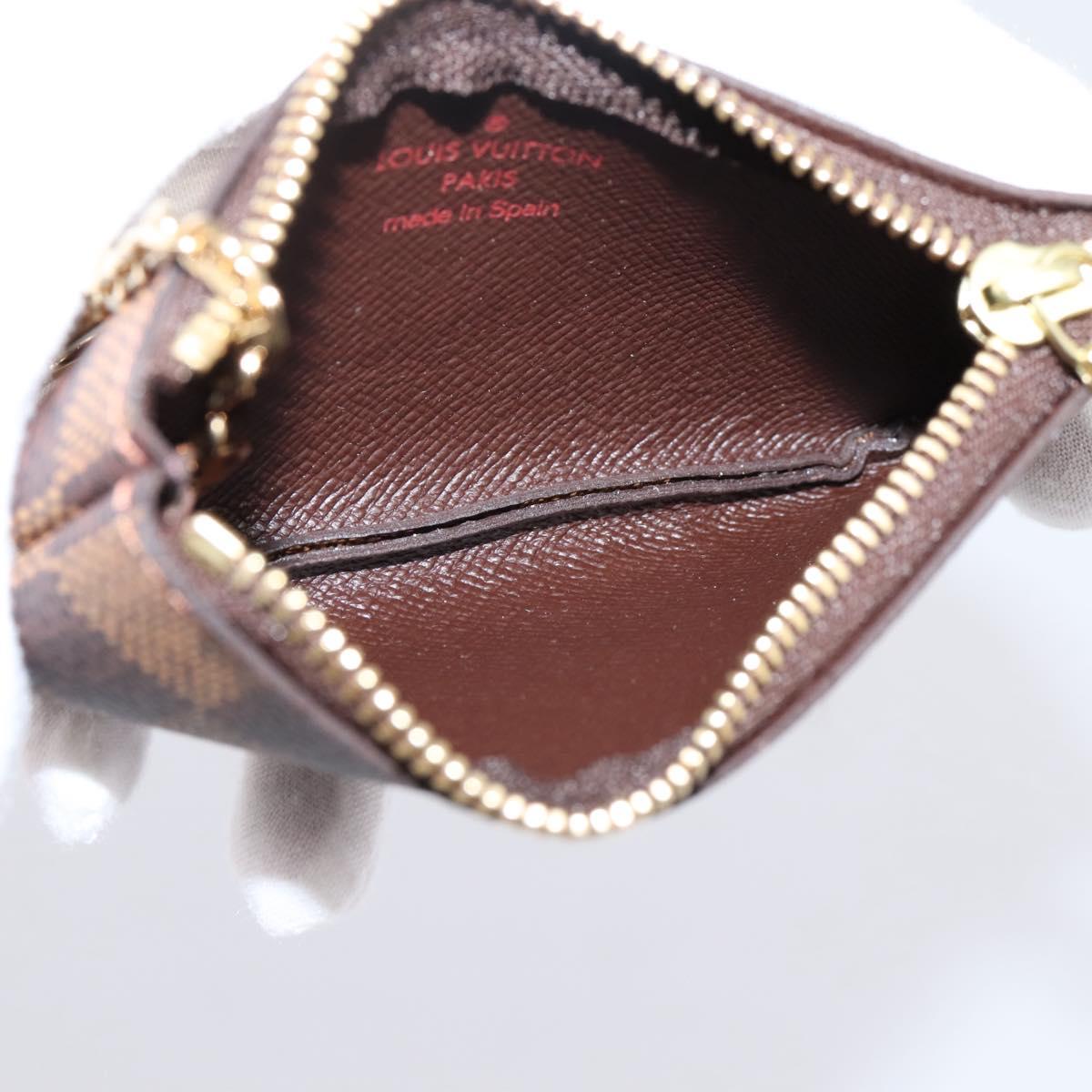 LOUIS VUITTON Damier Ebene Pochette Cles Coin Purse N62658 LV Auth 205484M