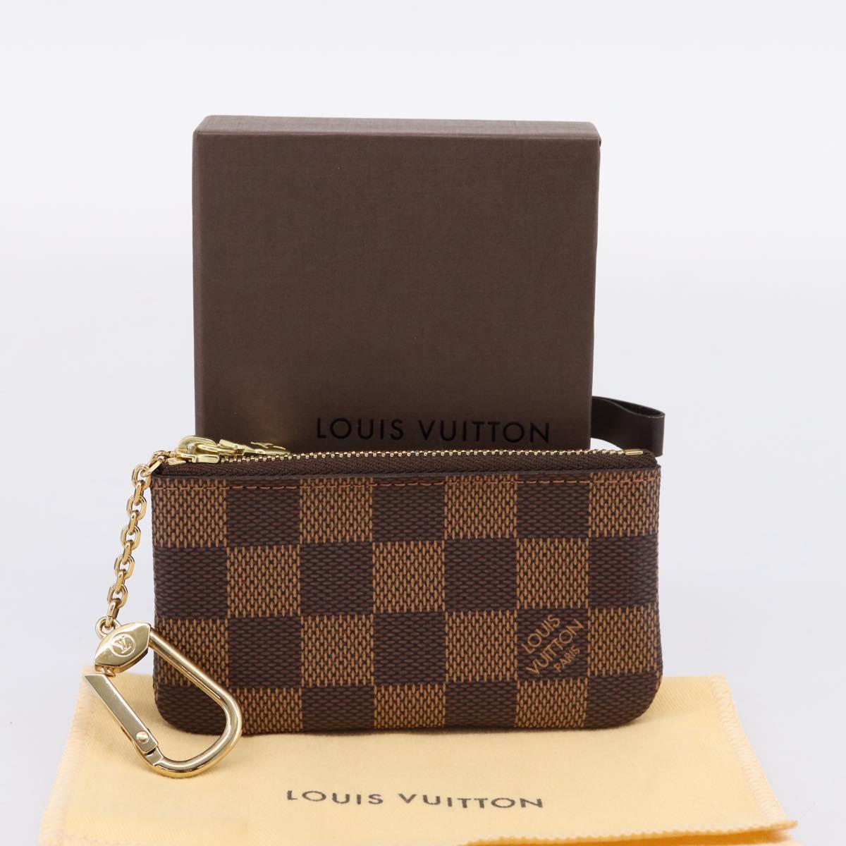 LOUIS VUITTON Damier Ebene Pochette Cles Coin Purse N62658 LV Auth 205484M