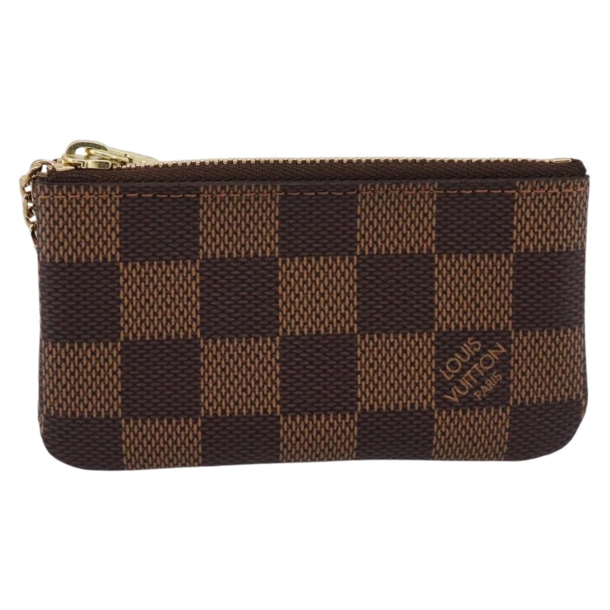 LOUIS VUITTON Damier Ebene Pochette Cles Coin Purse N62658 LV Auth 205484M