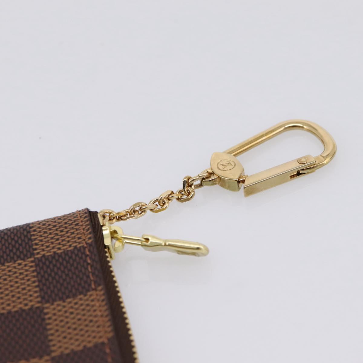 LOUIS VUITTON Damier Ebene Pochette Cles Coin Purse N62658 LV Auth 205484M