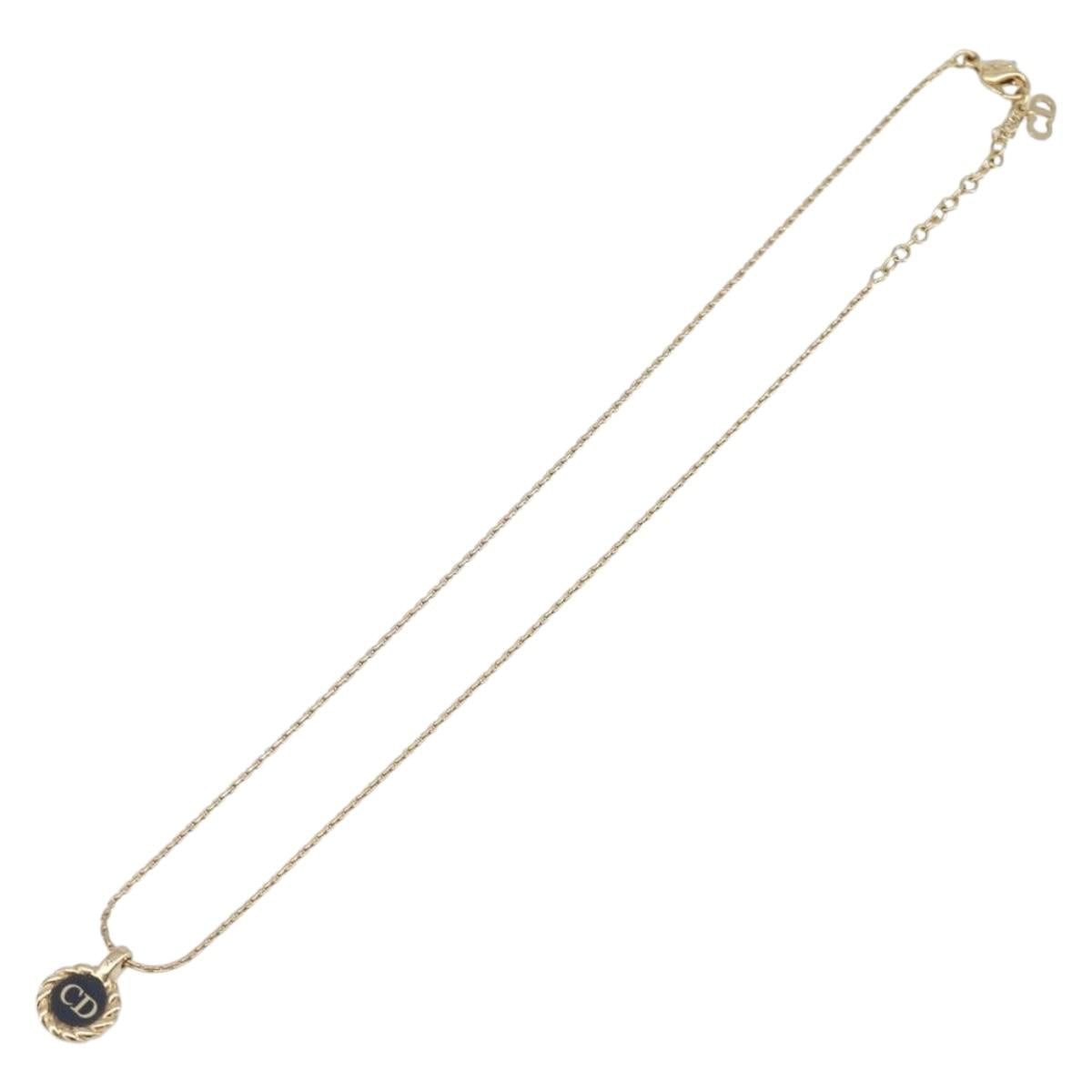 Christian Dior Necklace metal Gold Auth 205485