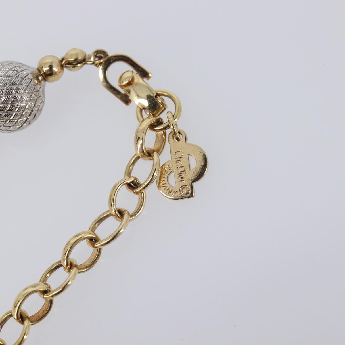 Christian Dior Pearl Necklace metal White Gold Auth 205488M