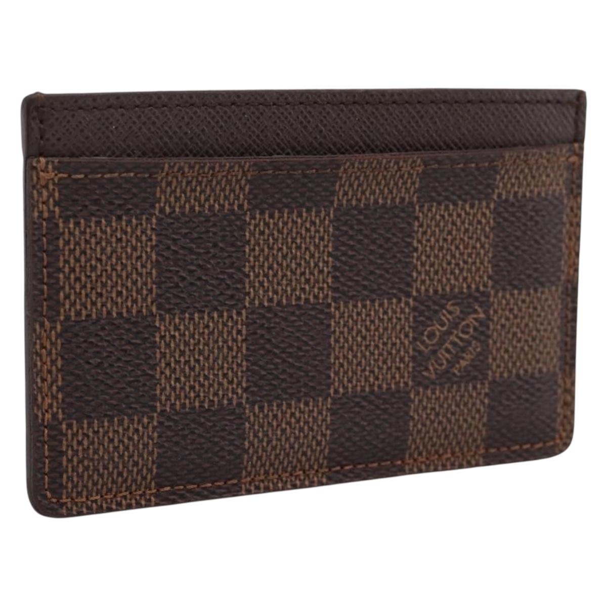 LOUIS VUITTON Damier Ebene Porte Cartes Simple Card Case N61722 LV Auth 205490M