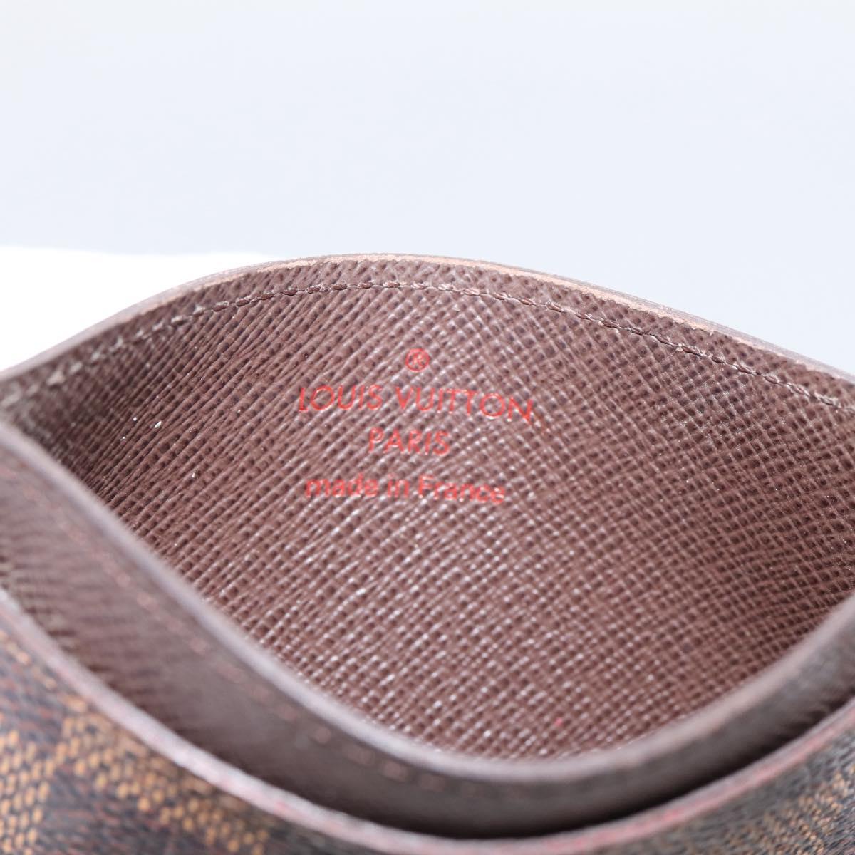 LOUIS VUITTON Damier Ebene Porte Cartes Simple Card Case N61722 LV Auth 205490M