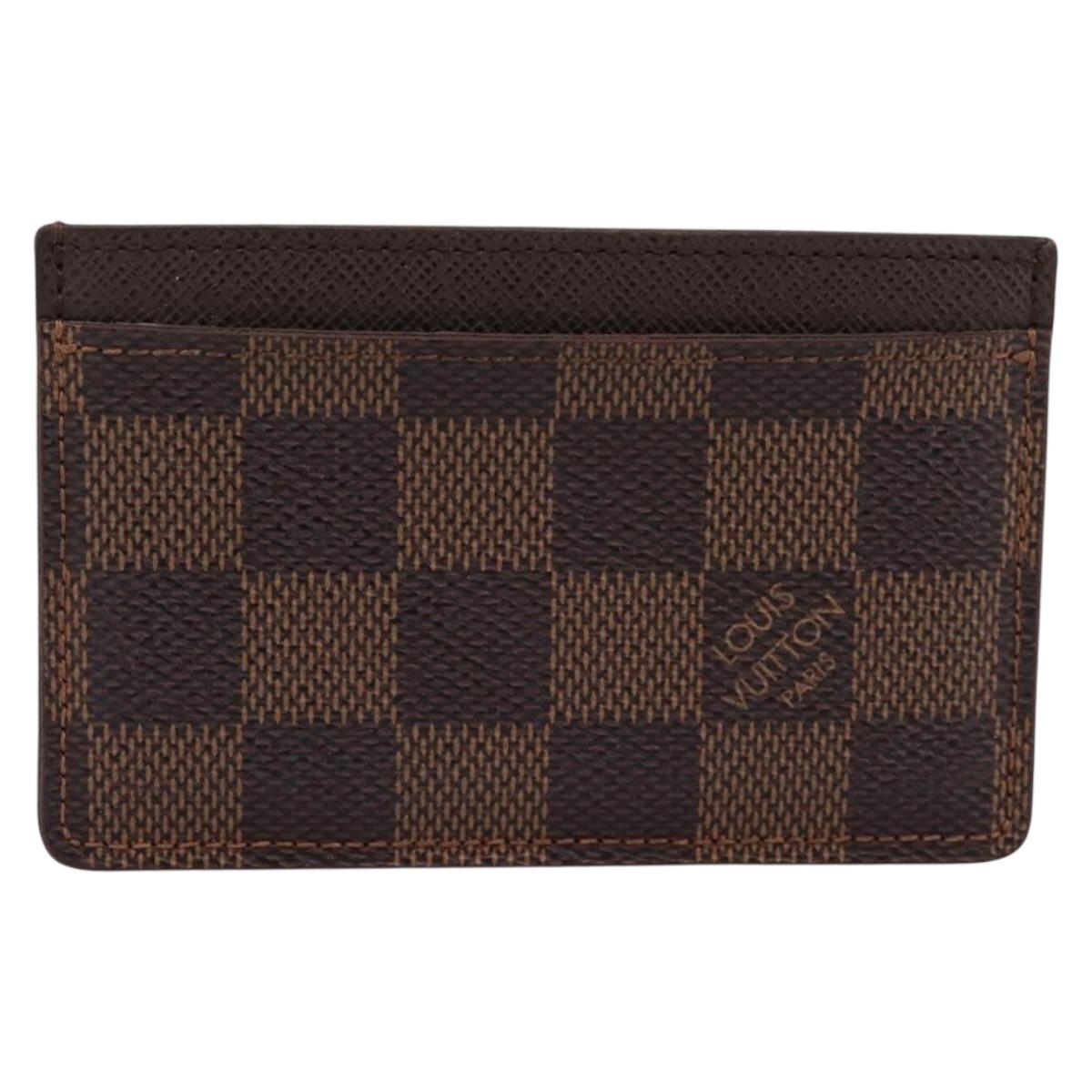 LOUIS VUITTON Damier Ebene Porte Cartes Simple Card Case N61722 LV Auth 205490M