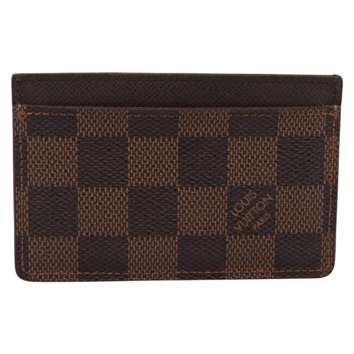 LOUIS VUITTON Damier Ebene Porte Cartes Simple Card Case N61722 LV Auth 205490M