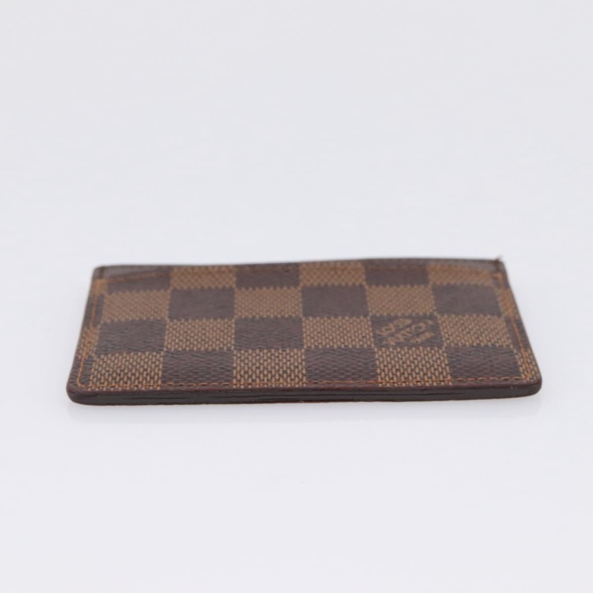 LOUIS VUITTON Damier Ebene Porte Cartes Simple Card Case N61722 LV Auth 205490M