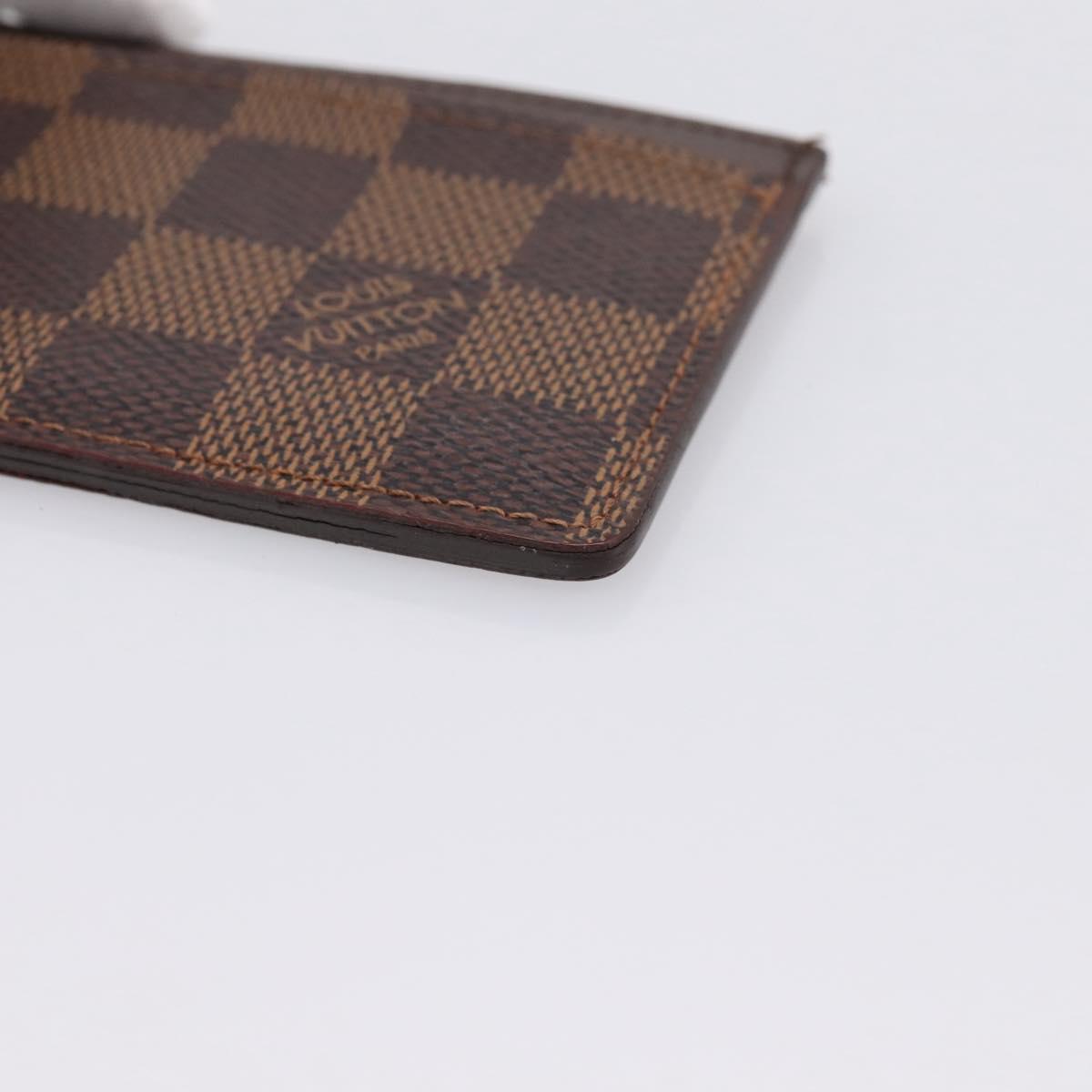 LOUIS VUITTON Damier Ebene Porte Cartes Simple Card Case N61722 LV Auth 205490M