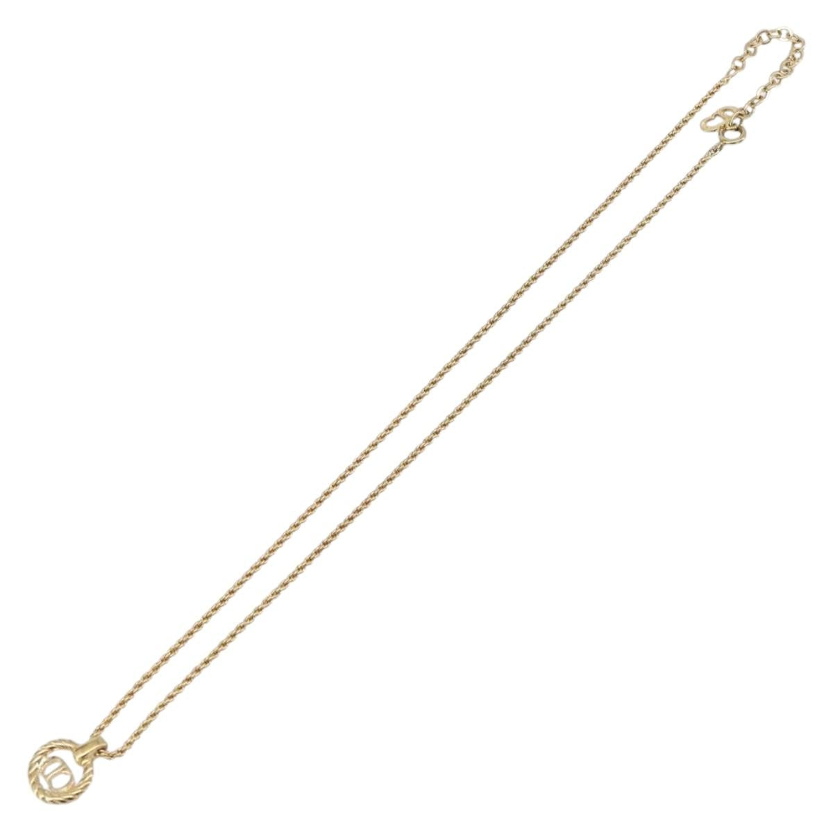 Christian Dior Necklace metal Gold Auth 205492
