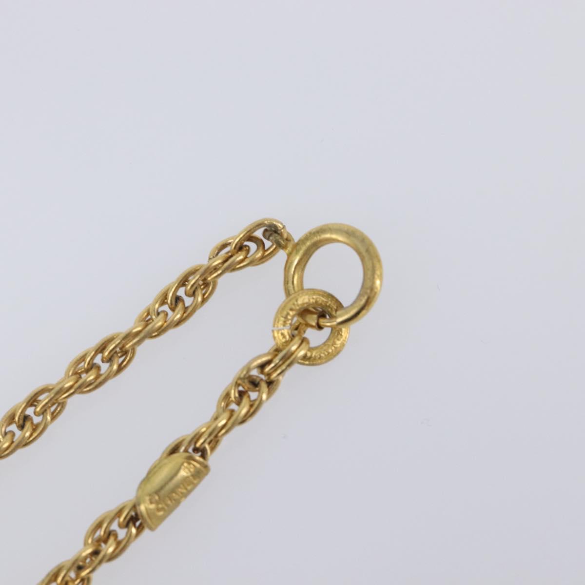 CHANEL Necklace metal Gold CC Auth 205494M