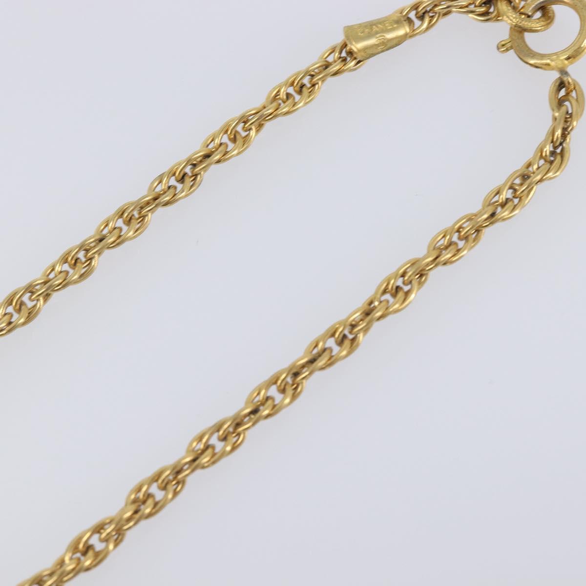 CHANEL Necklace metal Gold CC Auth 205494M