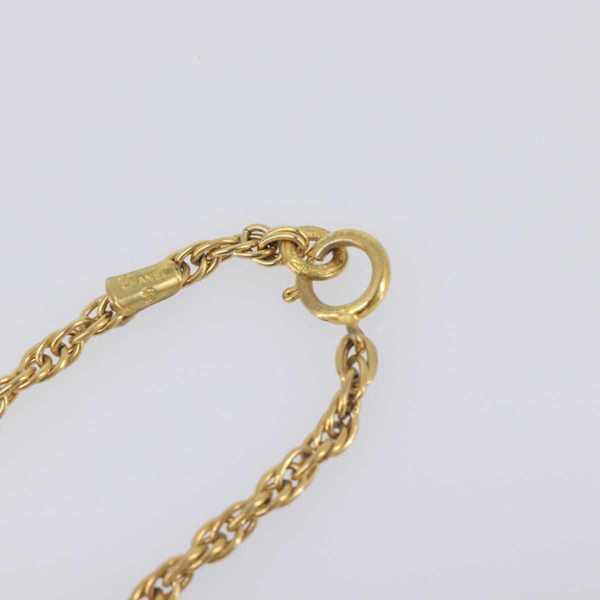 CHANEL Necklace metal Gold CC Auth 205494M