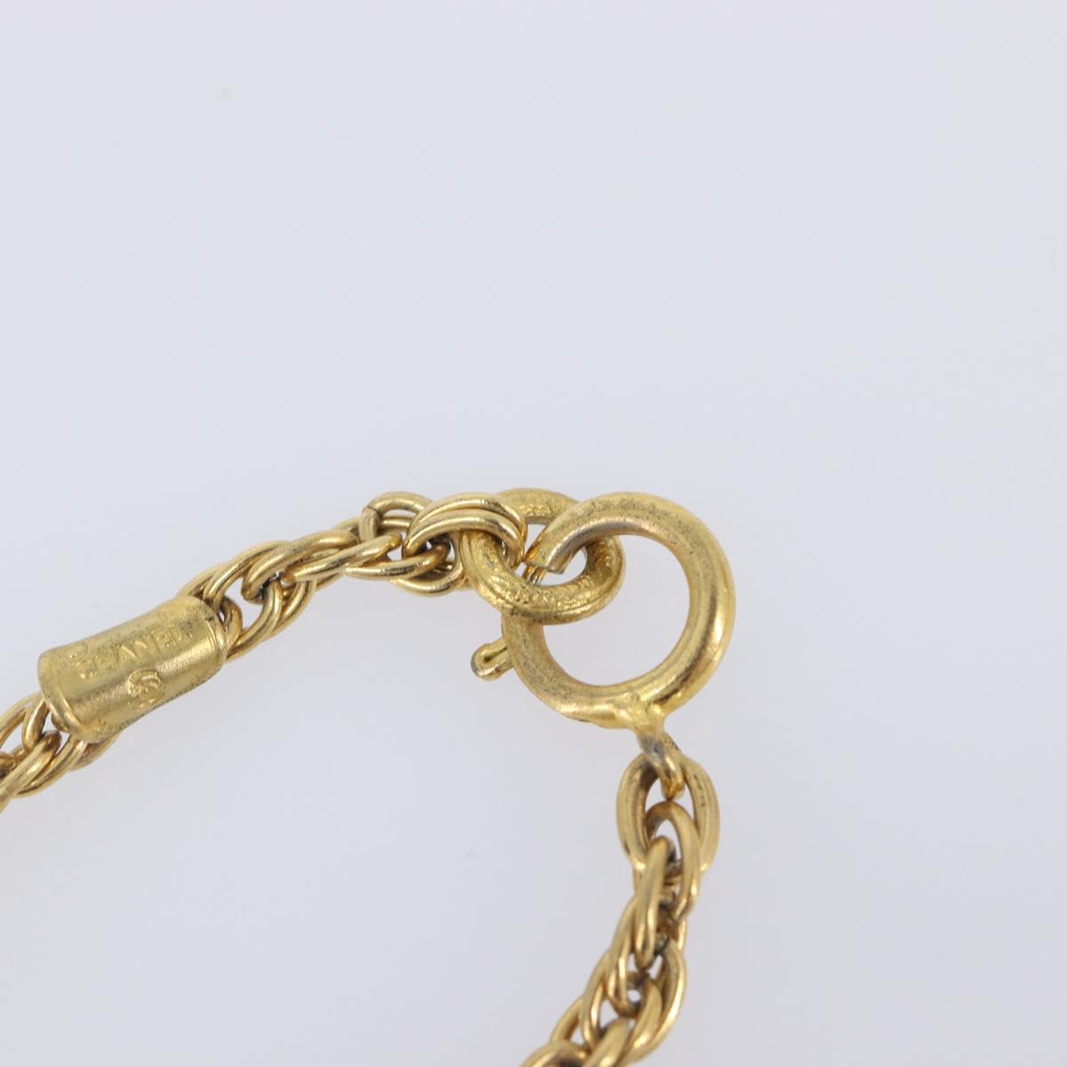CHANEL Necklace metal Gold CC Auth 205494M