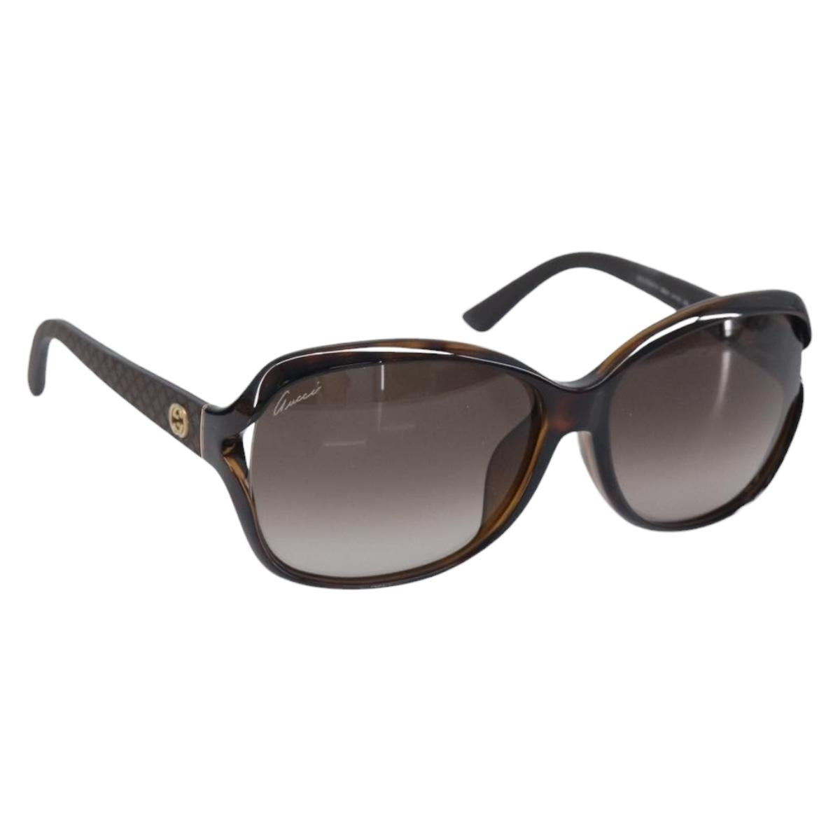 GUCCI Sunglasses plastic Brown Auth 205498M