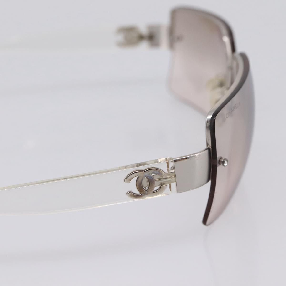 CHANEL Rimless Sunglasses plastic Clear CC Auth 205500M