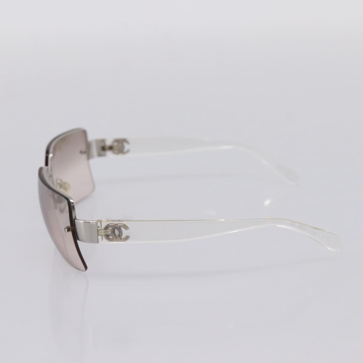 CHANEL Rimless Sunglasses plastic Clear CC Auth 205500M
