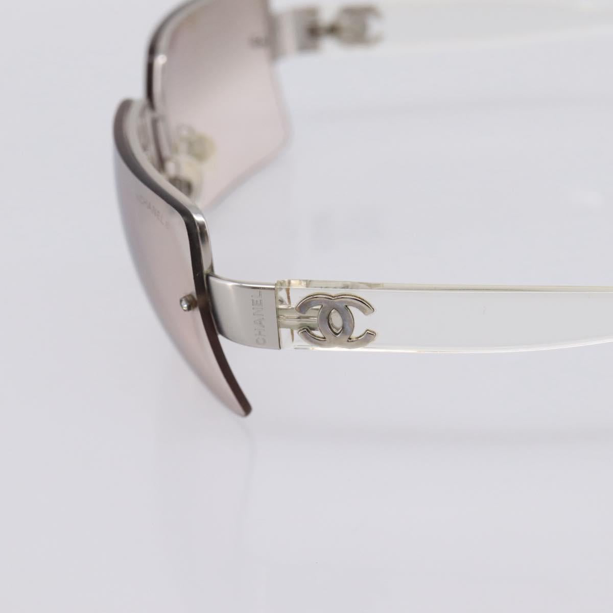 CHANEL Rimless Sunglasses plastic Clear CC Auth 205500M