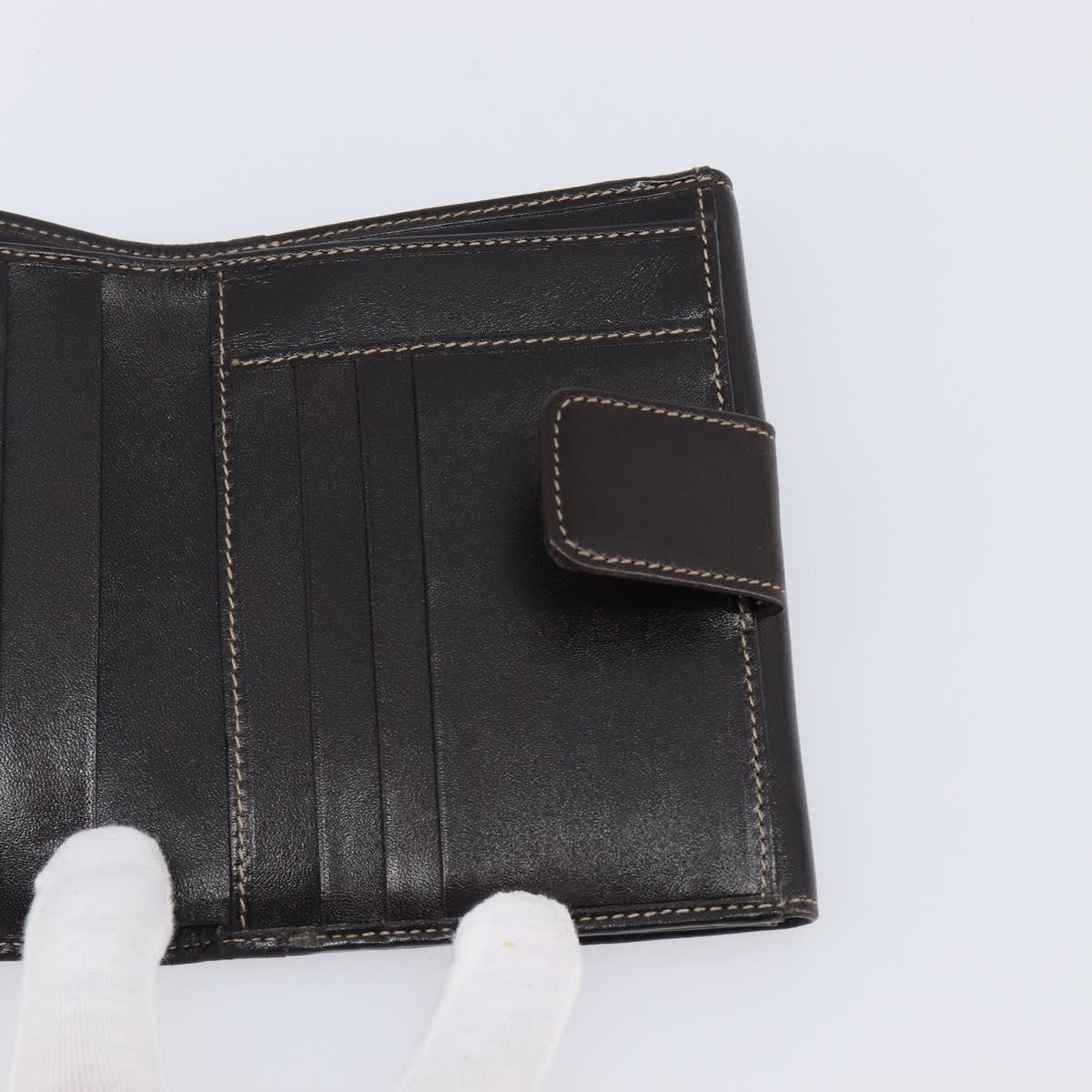 FENDI Zucca Canvas Bifold Wallet Black Brown Auth 205504V