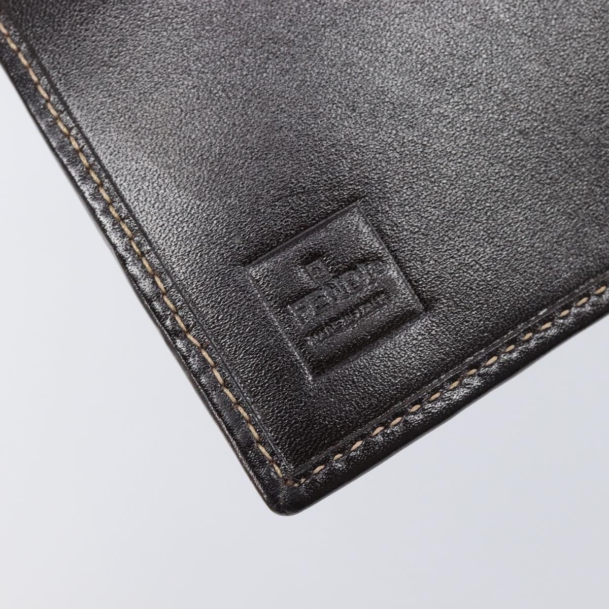 FENDI Zucca Canvas Bifold Wallet Black Brown Auth 205504V