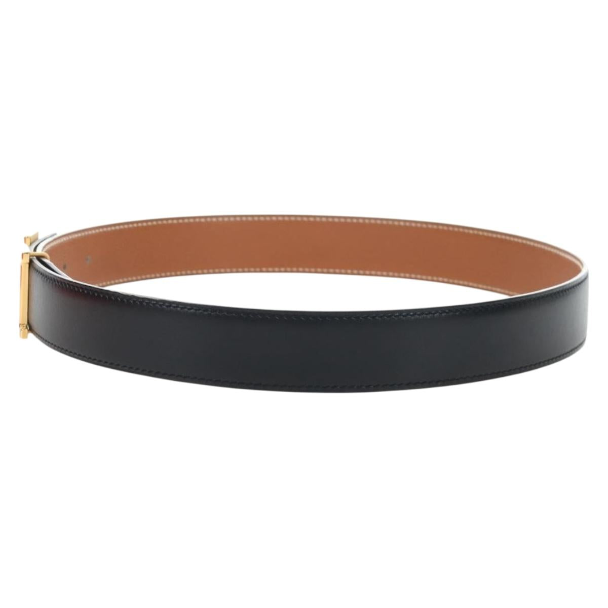 HERMES Constance H belt Belt Leather 65 Black Auth 205508M