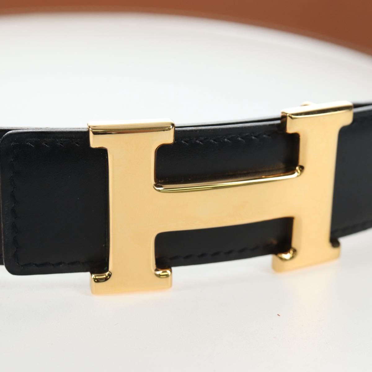HERMES Constance H belt Belt Leather 65 Black Auth 205508M