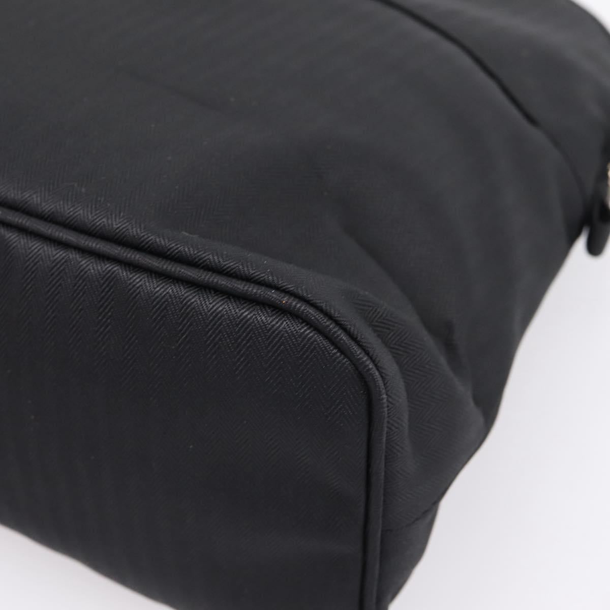 HERMES Bolide Pouch 30 Pouch Canvas Black Silver Auth 205509M