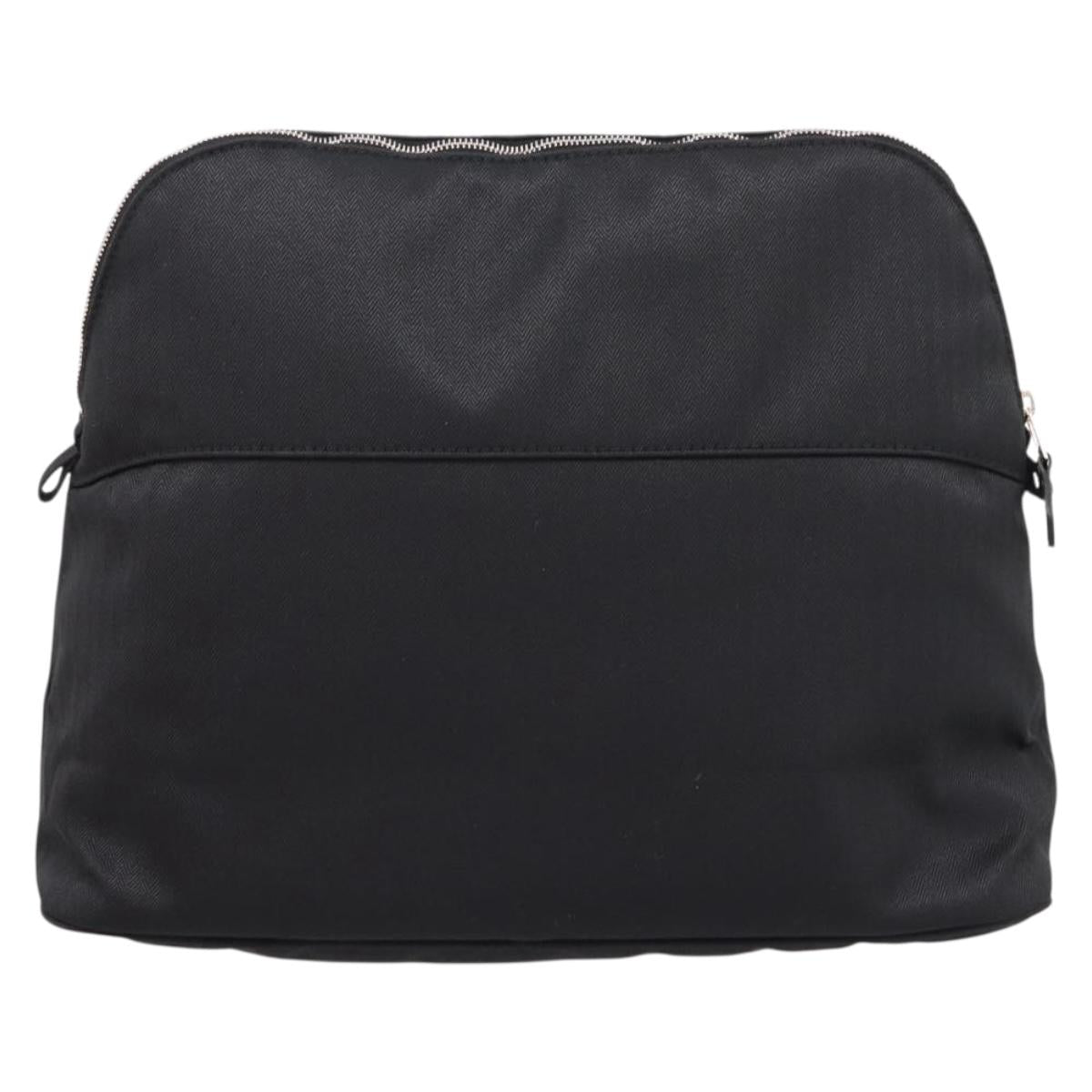 HERMES Bolide Pouch 30 Pouch Canvas Black Silver Auth 205509M