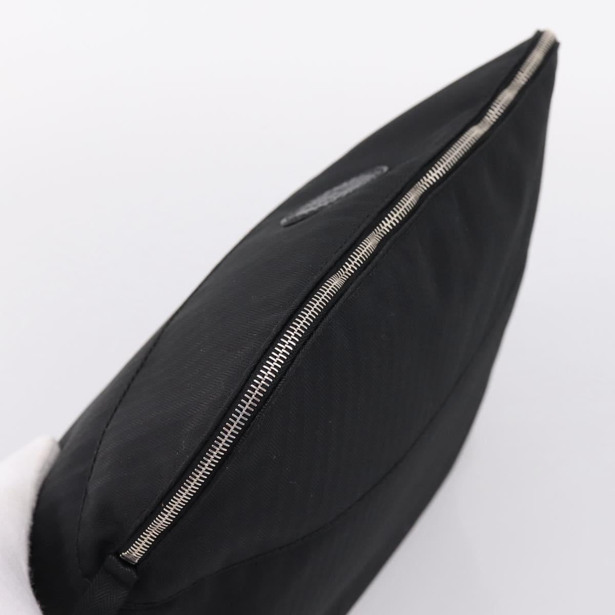 HERMES Bolide Pouch 30 Pouch Canvas Black Silver Auth 205509M