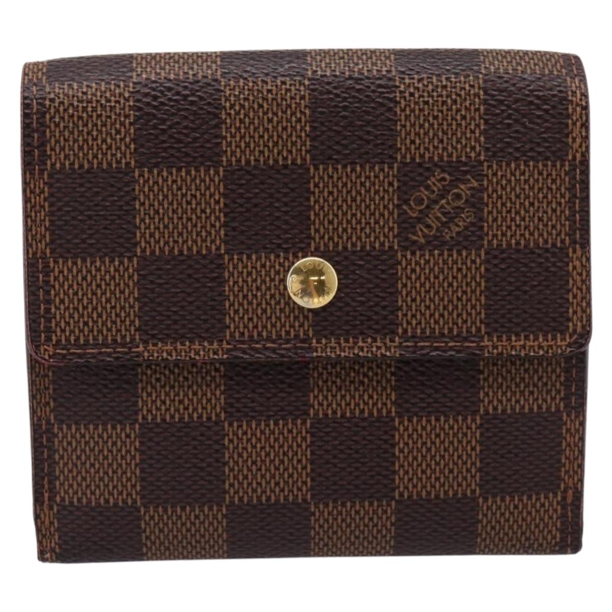 LOUIS VUITTON Damier Ebene Portefeuille Elise Wallet N61654 LV Auth 205514V