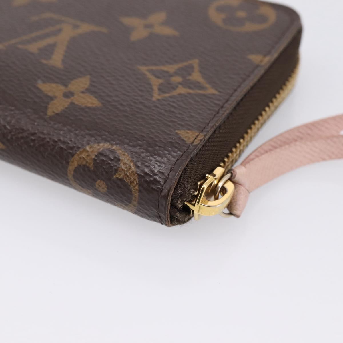 LOUIS VUITTON Portefeuille Clemence Wallet Rose Valerine M61298 LV Auth 205515V