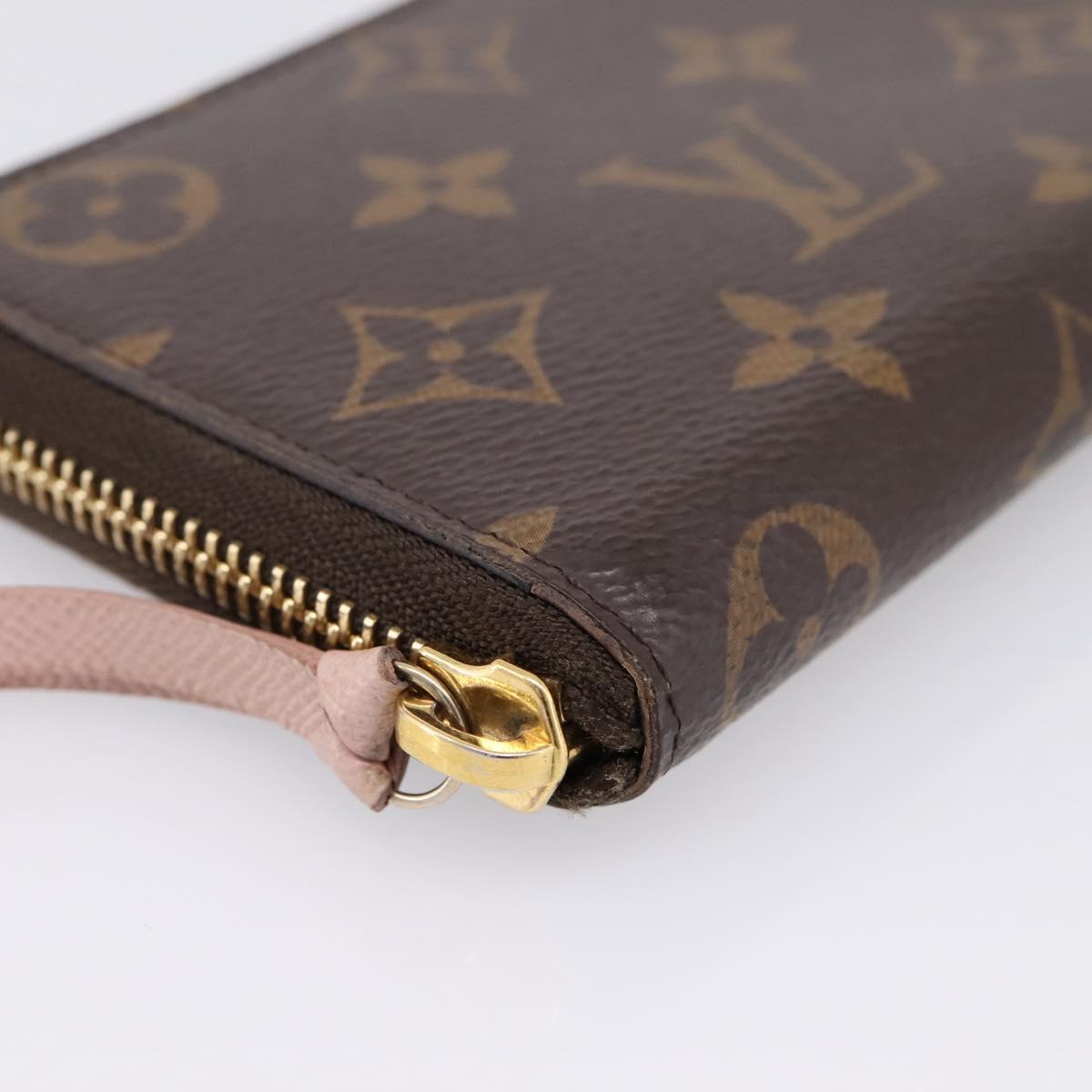 LOUIS VUITTON Portefeuille Clemence Wallet Rose Valerine M61298 LV Auth 205515V