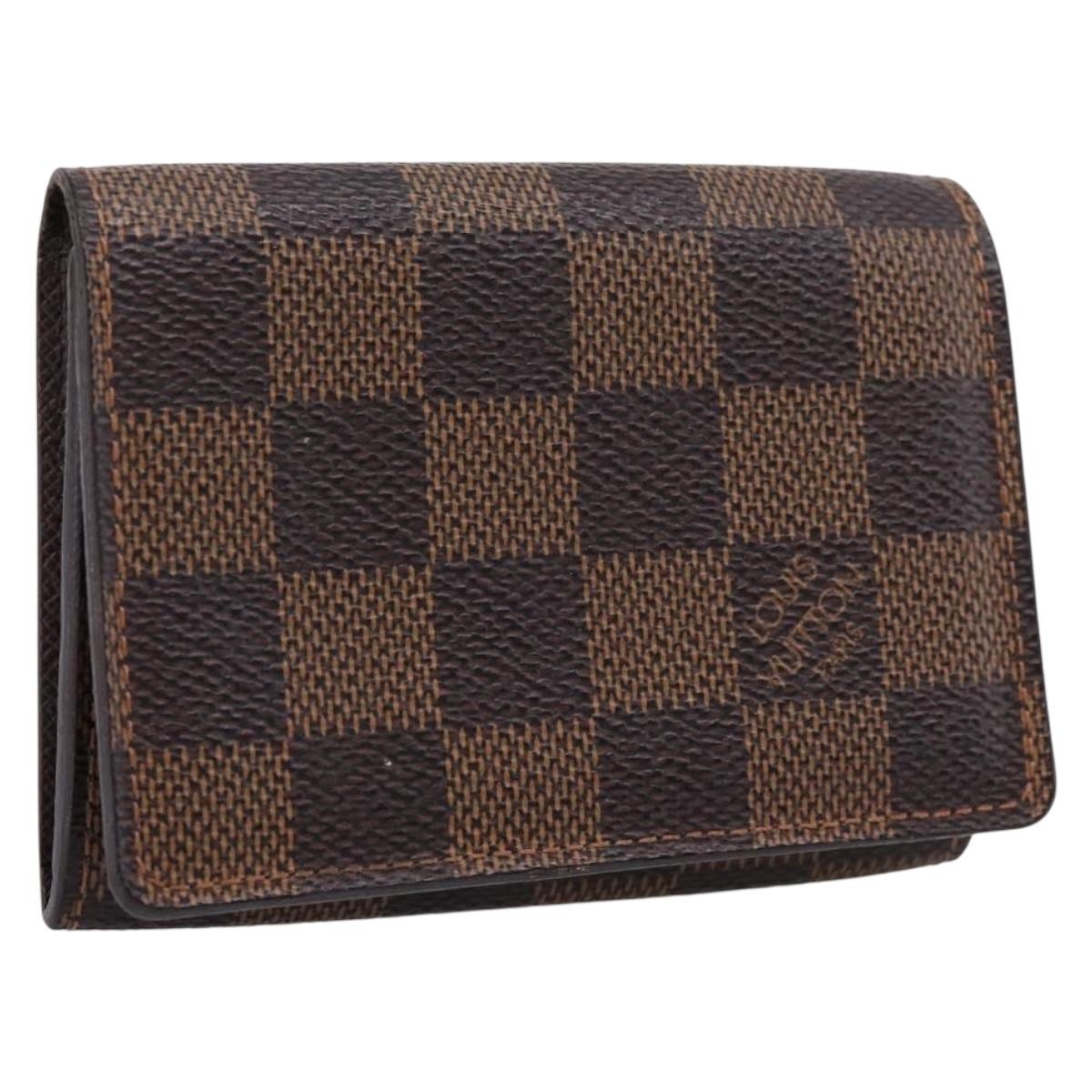 LOUIS VUITTON Damier Ebene Anvelop Cult De Vuitto Case N62920 LV Auth 205521