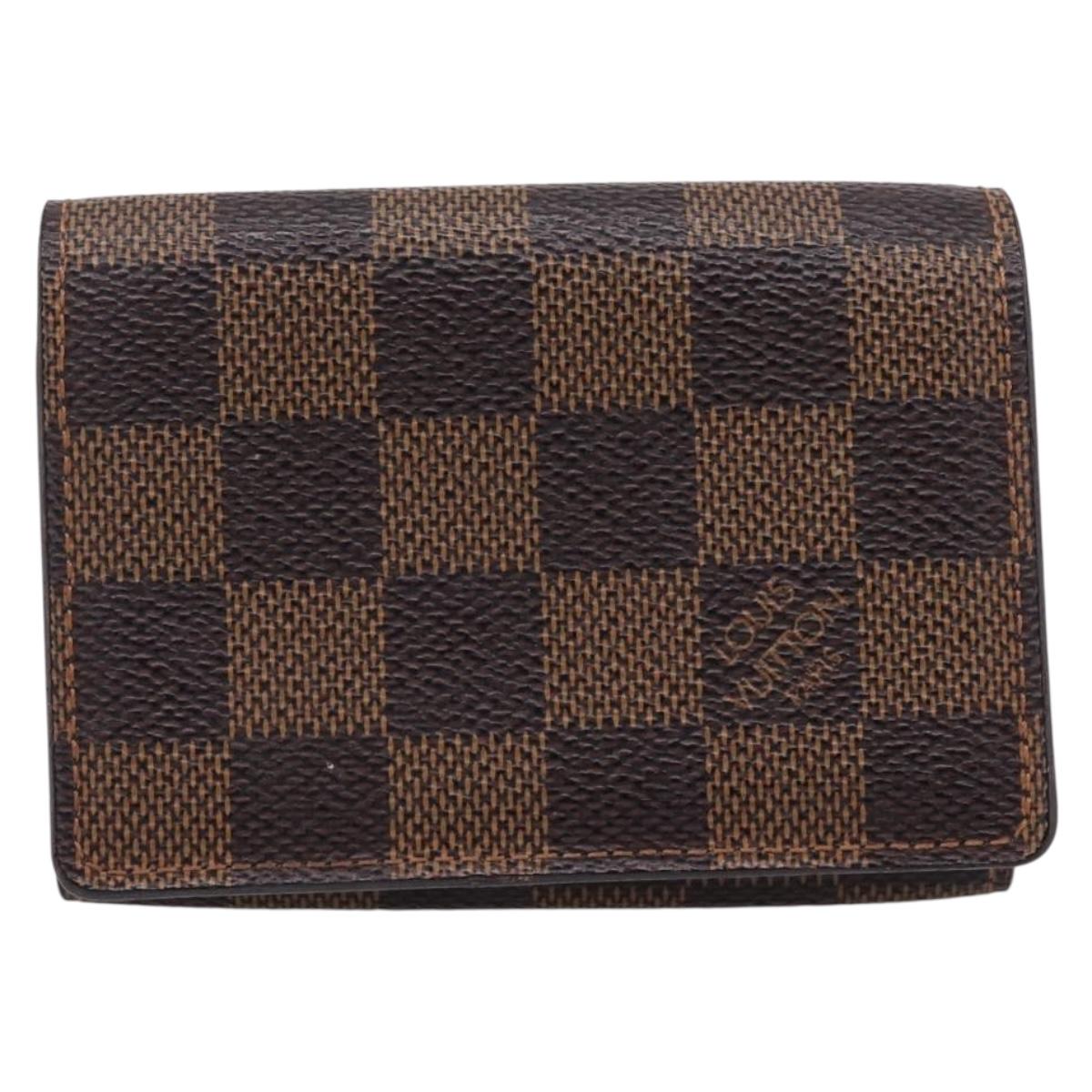 LOUIS VUITTON Damier Ebene Anvelop Cult De Vuitto Case N62920 LV Auth 205521