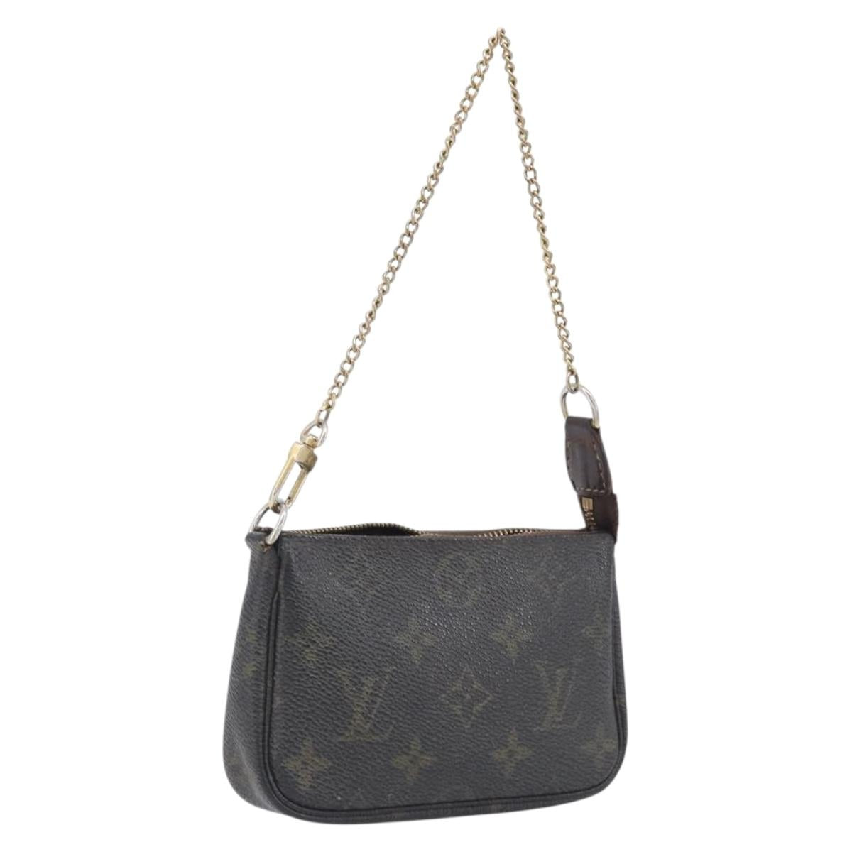 LOUIS VUITTON Monogram Mini Pochette Accessoires Pouch N41667 LV Auth 205526