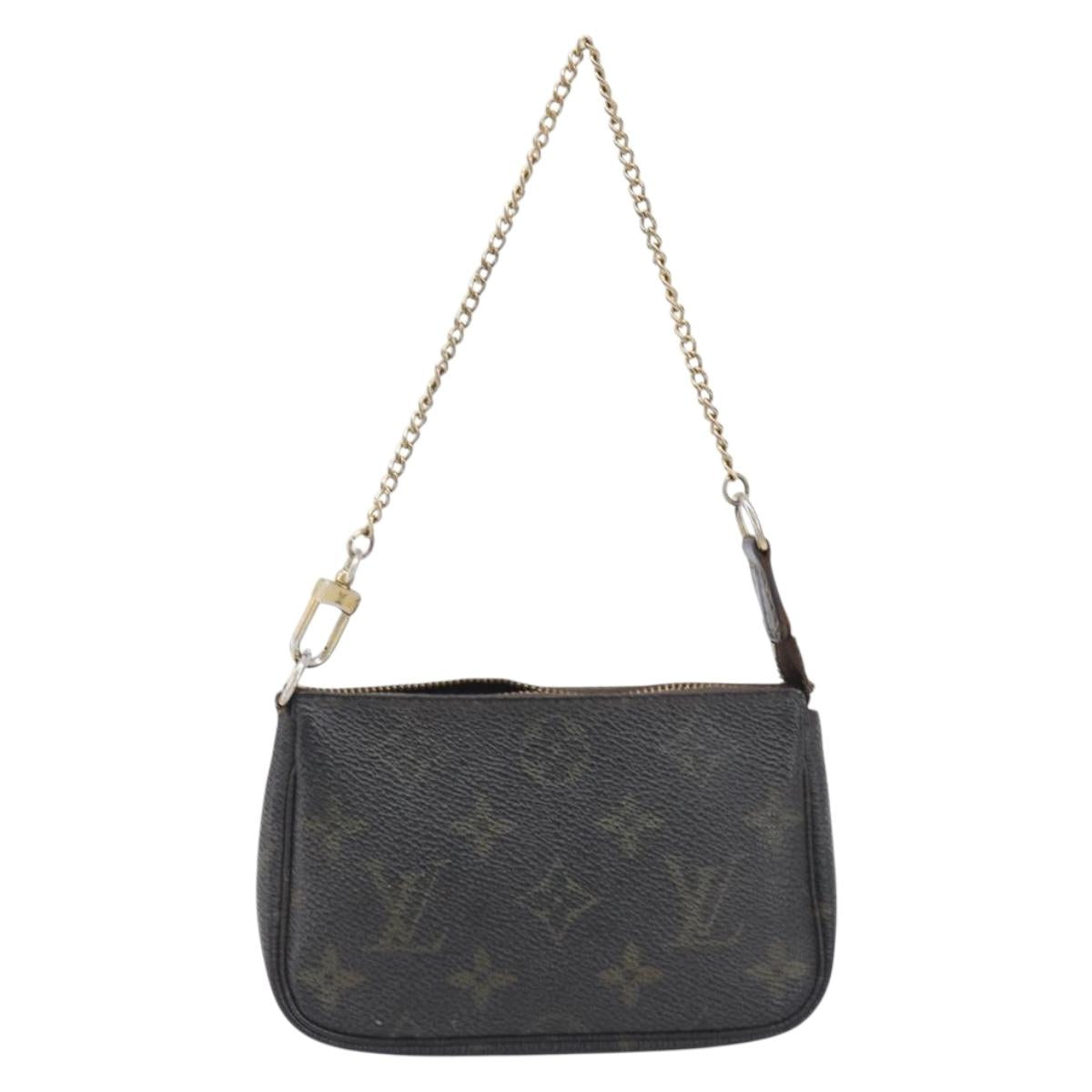 LOUIS VUITTON Monogram Mini Pochette Accessoires Pouch N41667 LV Auth 205526