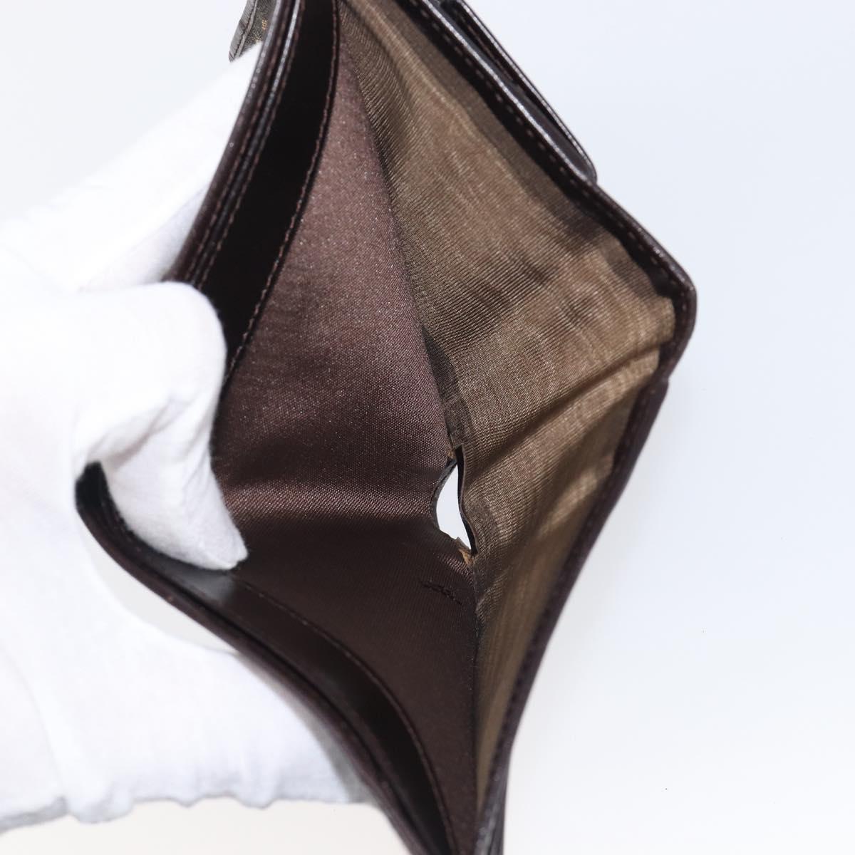 FENDI Zucca Canvas Bifold Wallet Black Brown Auth 205532V