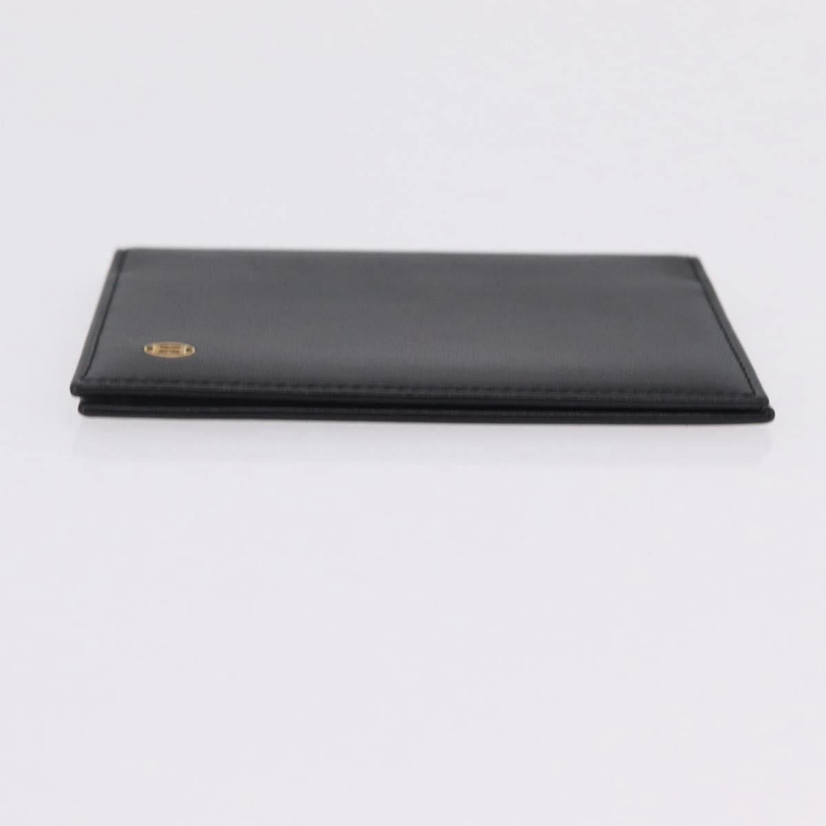 Cartier Card Case Leather Black Gold Auth 205544V