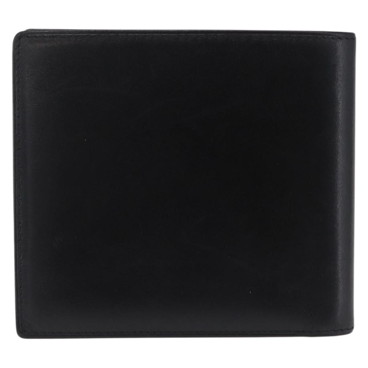 Cartier Bifold Wallet Leather Black Gold Auth 205547V