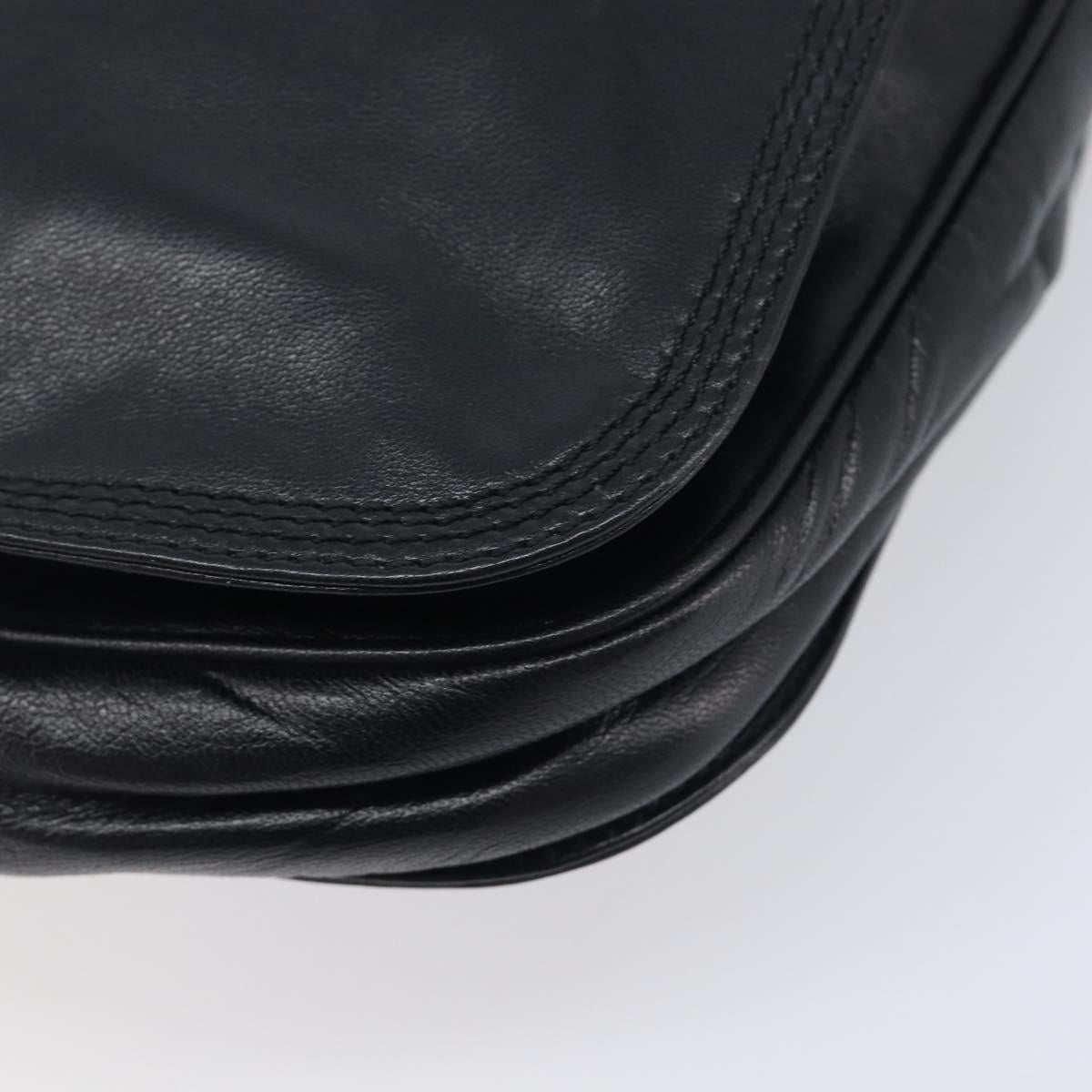 LOEWE Shoulder Bag Leather Black Gold Auth 205663
