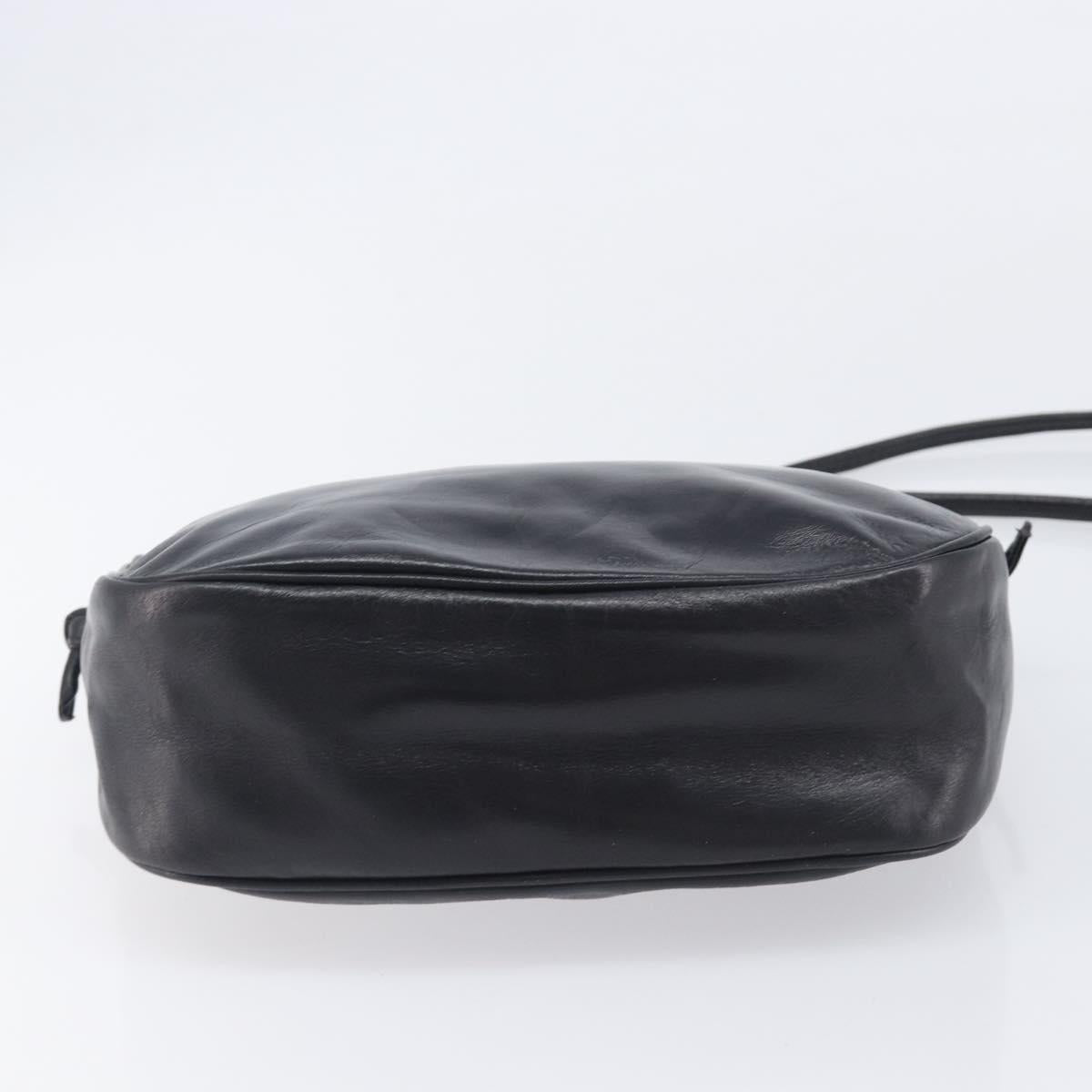 LOEWE Shoulder Bag Leather Black Gold Auth 205664