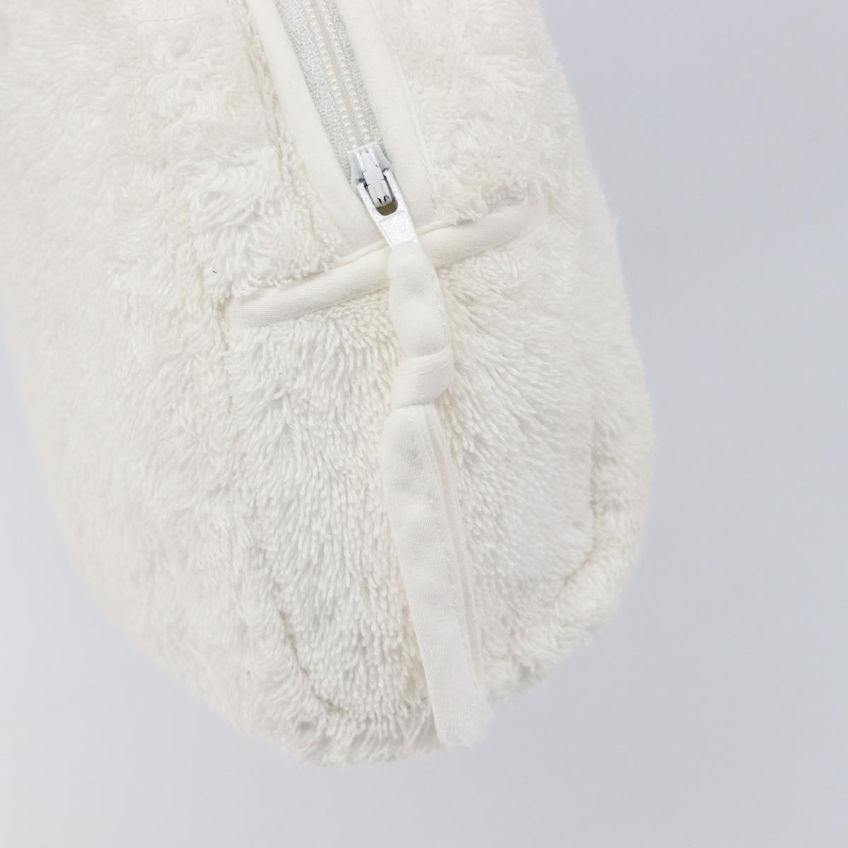 Christian Dior Hand Bag Pile White Auth 205716