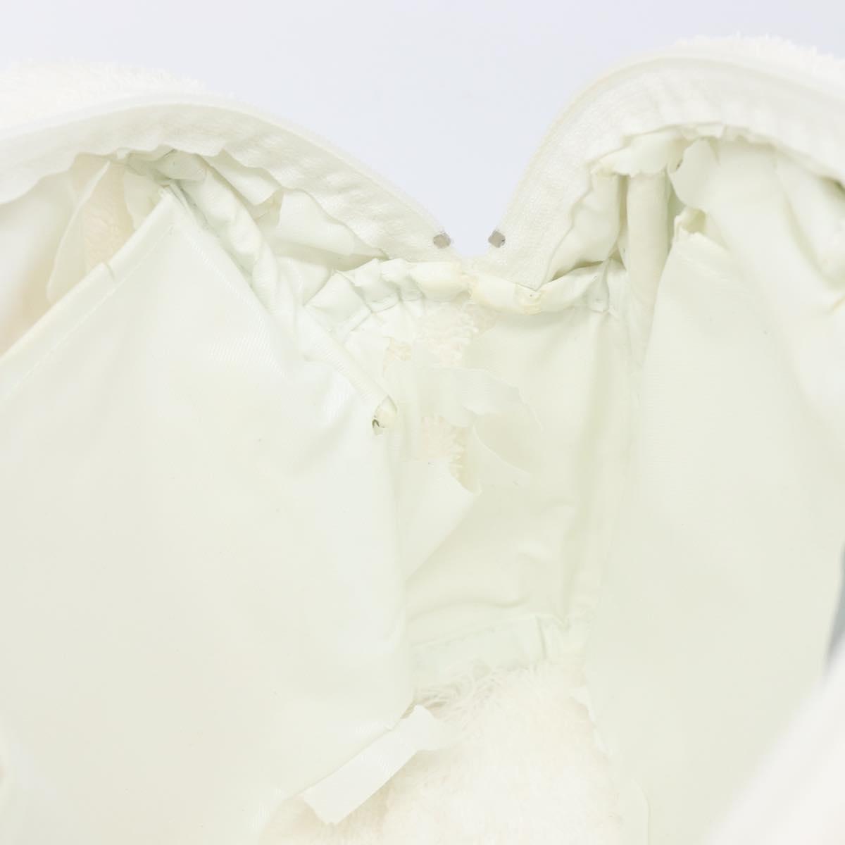 Christian Dior Hand Bag Pile White Auth 205716