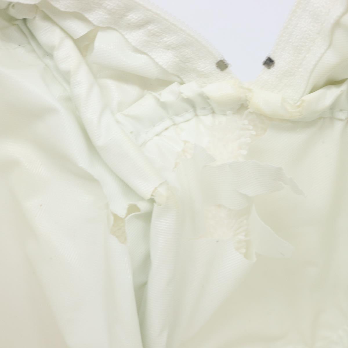 Christian Dior Hand Bag Pile White Auth 205716