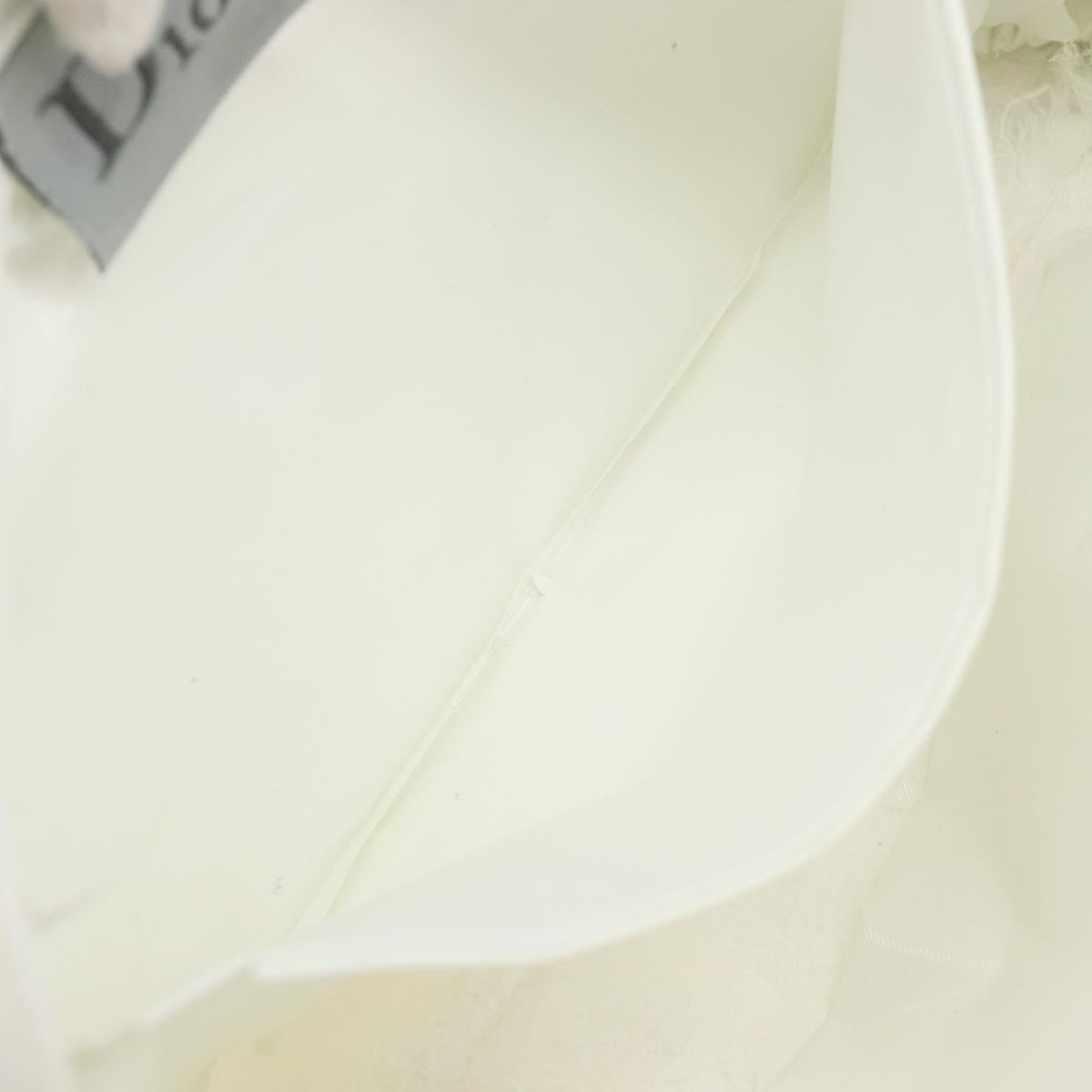 Christian Dior Hand Bag Pile White Auth 205716