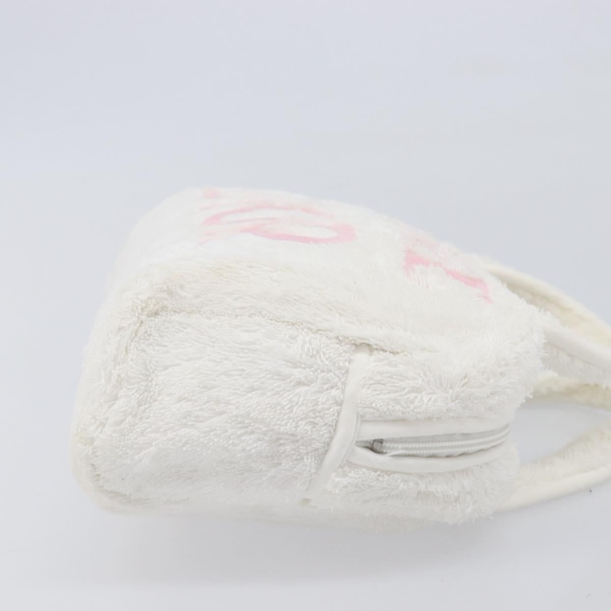 Christian Dior Hand Bag Pile White Auth 205716