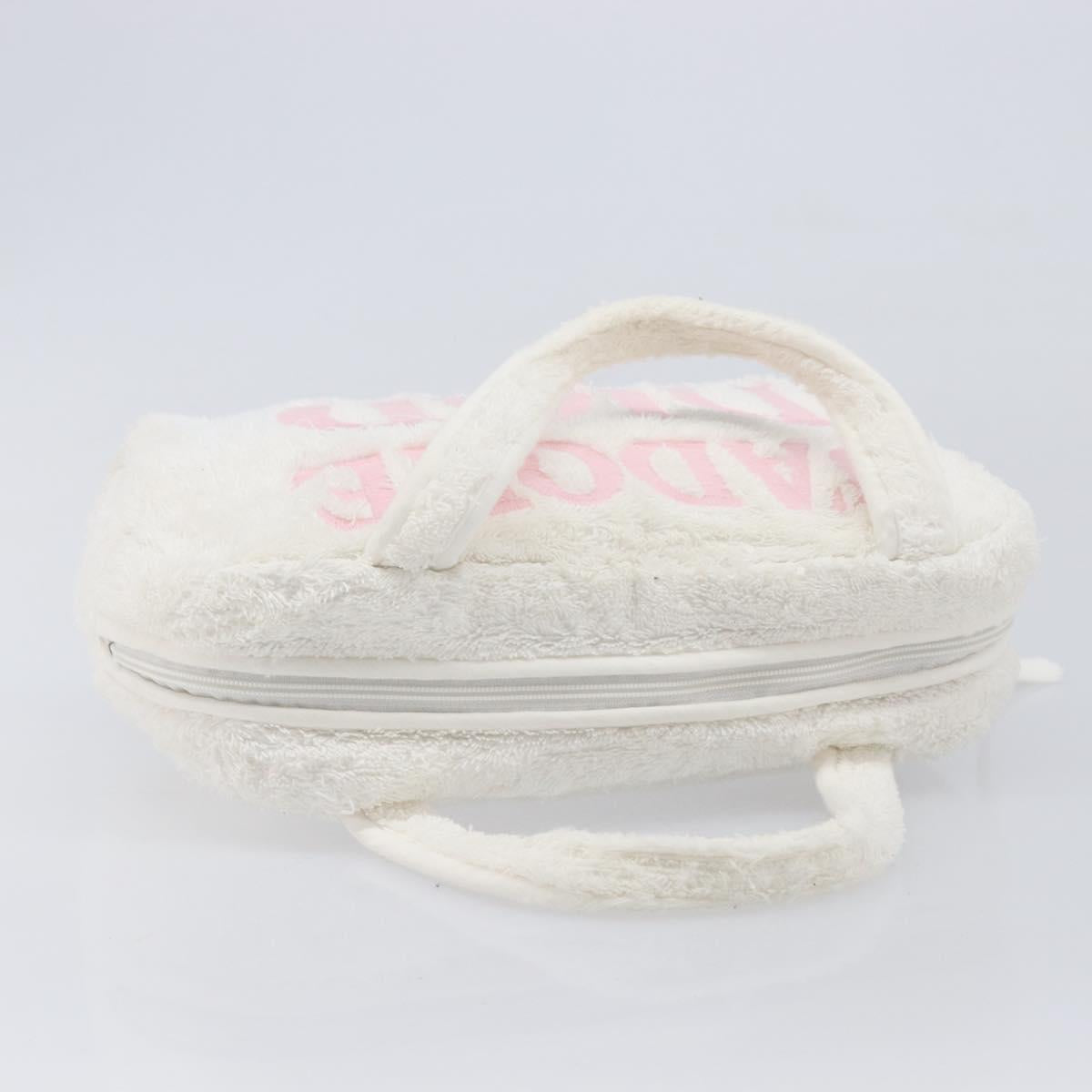 Christian Dior Hand Bag Pile White Auth 205716