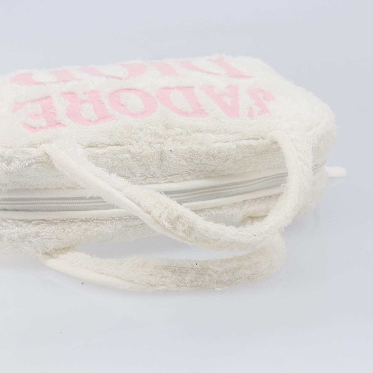 Christian Dior Hand Bag Pile White Auth 205716