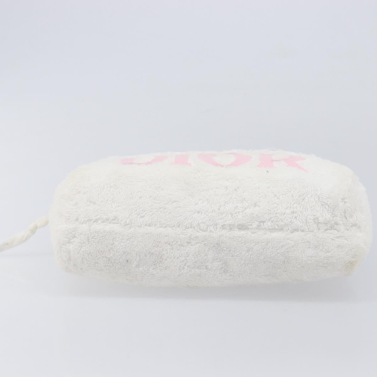 Christian Dior Hand Bag Pile White Auth 205716